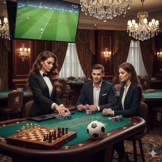 Luxurious Bitcoin Casino Lobby with Golden Accents
